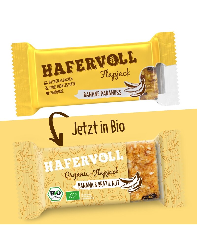 HAFERVOLL 18er Box - Organic Flapjack Banana & Brazil Nut