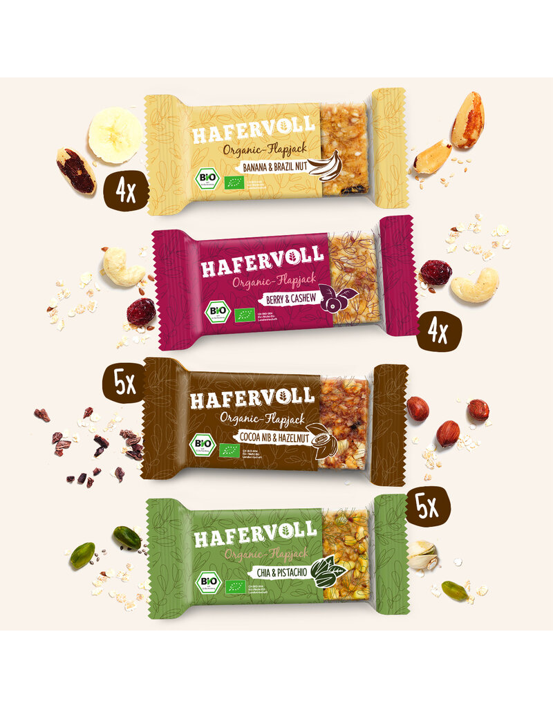 HAFERVOLL  18er Box - Organic Flapjack Bestseller Mixbox