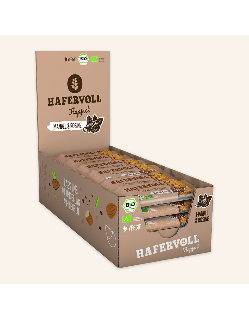 HAFERVOLL 18er Box - Organic Flapjack Almond Raisin