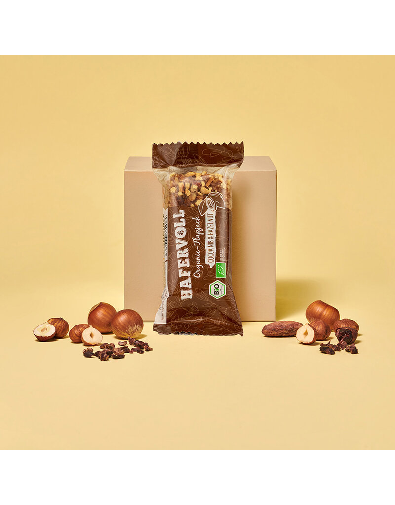 HAFERVOLL 18er Box - Organic Flapjack Cocoa Nib & Hazelnut