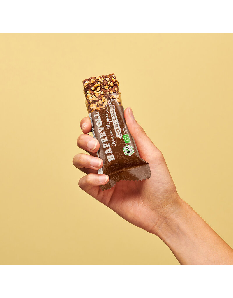 HAFERVOLL 18er Box - Organic Flapjack Cocoa Nib & Hazelnut