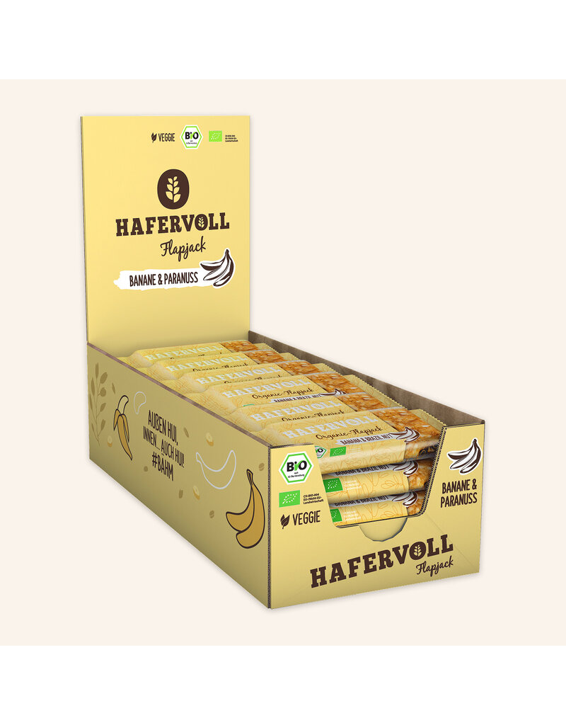 HAFERVOLL 18er Box - Organic Flapjack Banana & Brazil Nut