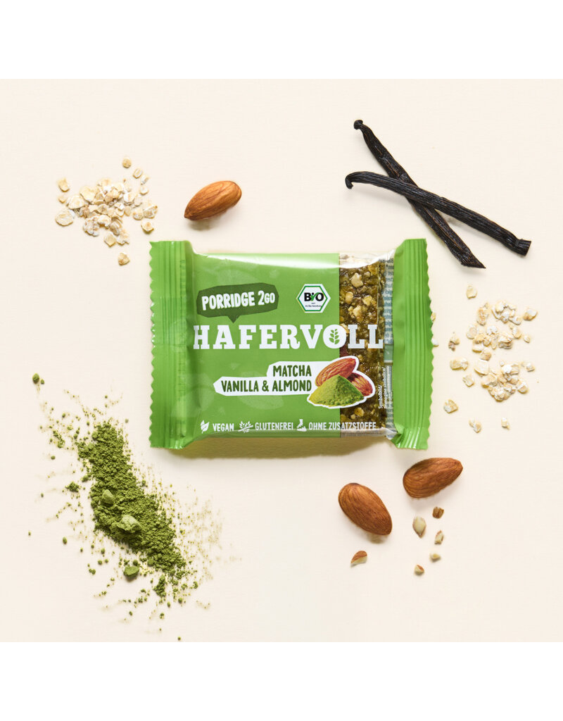 HAFERVOLL 13er Box - Porridge2go - Matcha, Vanilla & Almond - Bio