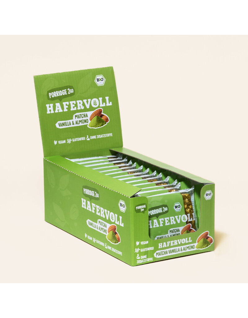 HAFERVOLL 13er Box - Porridge2go - Matcha, Vanilla & Almond - Bio
