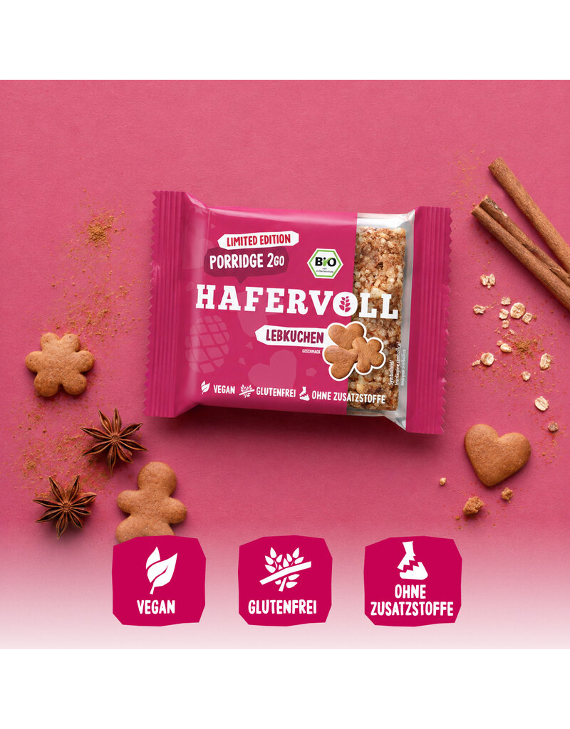 HAFERVOLL 13er Box - Porridge2go - Lebkuchen