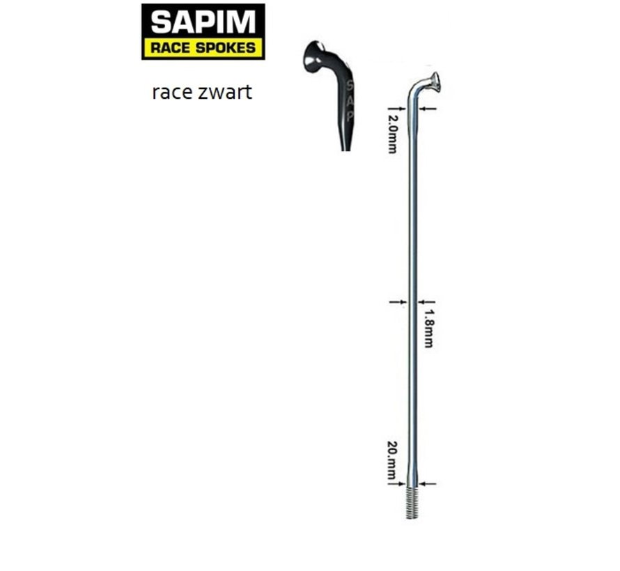 Spaken 14-248 rvs race zwart 14/15 db