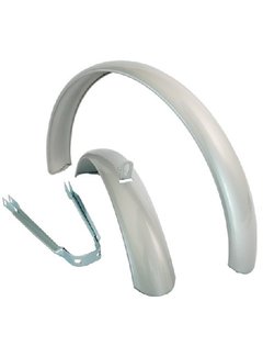 Spatbordset staal 16 zilver