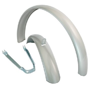 Spatbordset staal 16 zilver