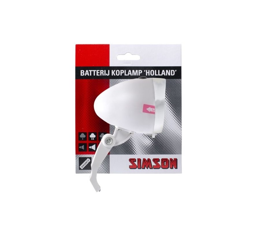Koplamp Simson holland classic wit 3 led