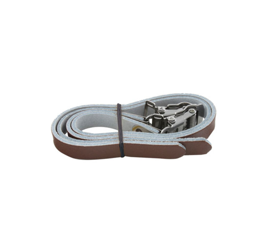 Toeclips riemen Porteur leer bruin