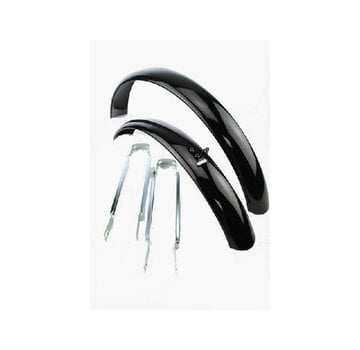 Spatbordset staal 18 zwart