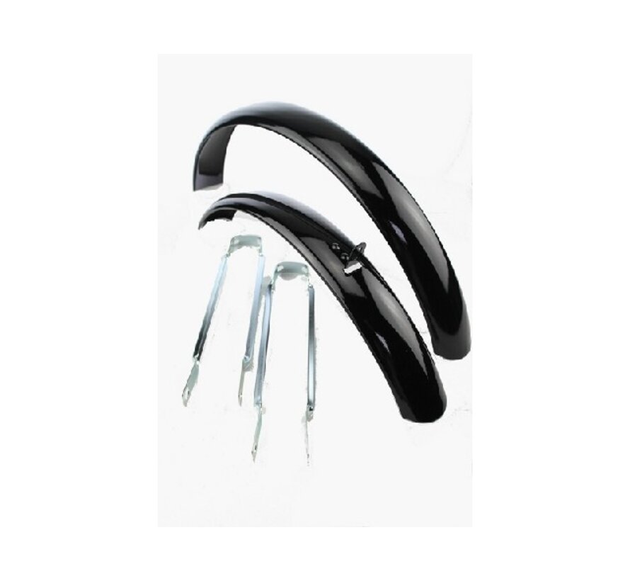 Spatbordset staal 18 zwart