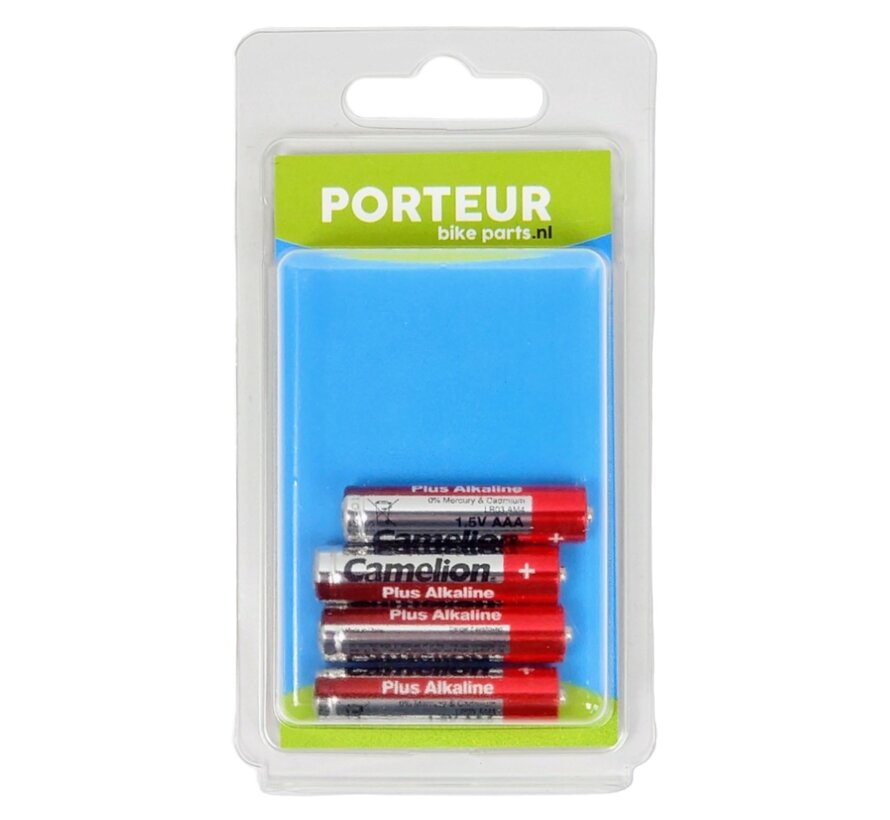 Batterij Porteur AAA alkaline per 4st