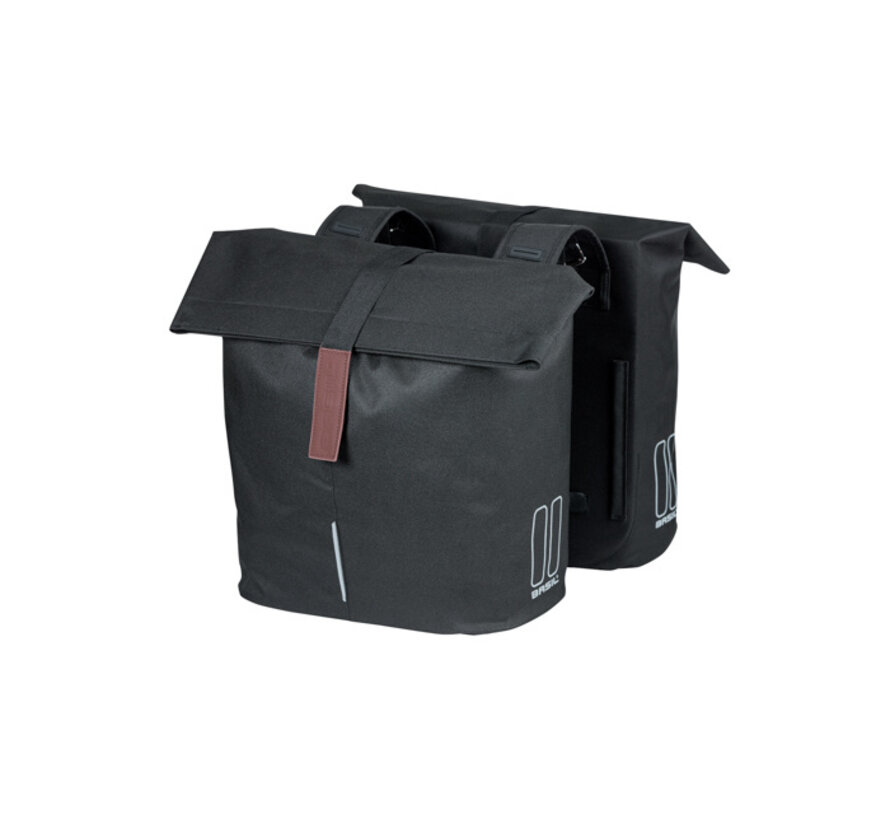 Tas Basil dubbel city 28-32ltr zwart