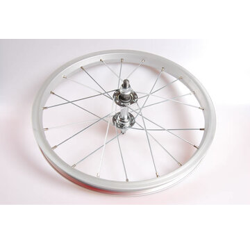 Voorwiel 16x1.75 gespaakt alu zilver