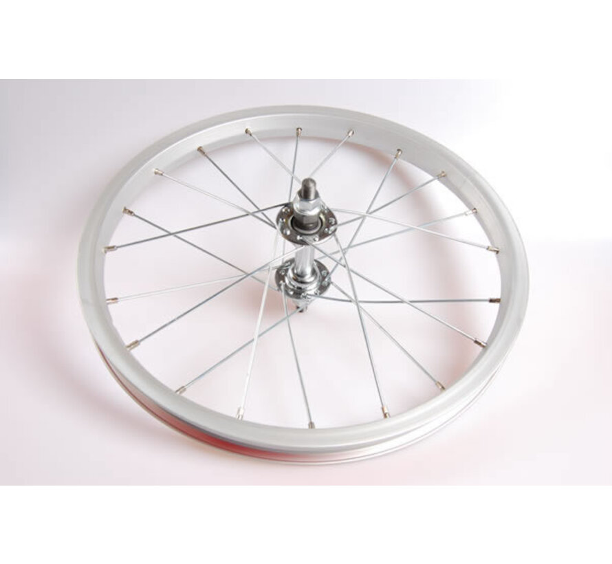 Voorwiel 16x1.75 gespaakt alu zilver