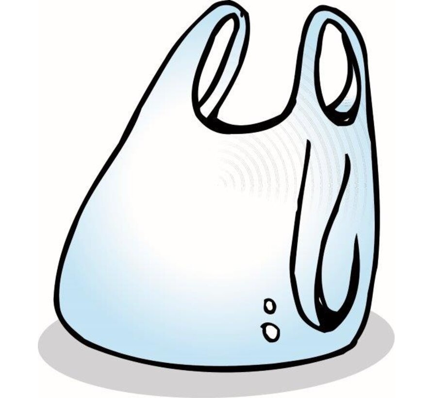 Tas draag plastic wit per 100 stuks