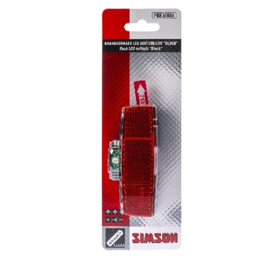 Achterlicht Simson block 1 led drager