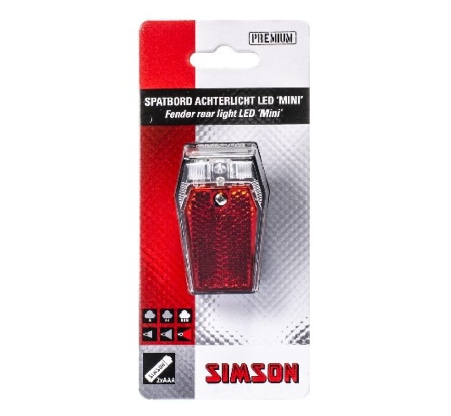 Achterlicht Simson mini spatbord 1 led