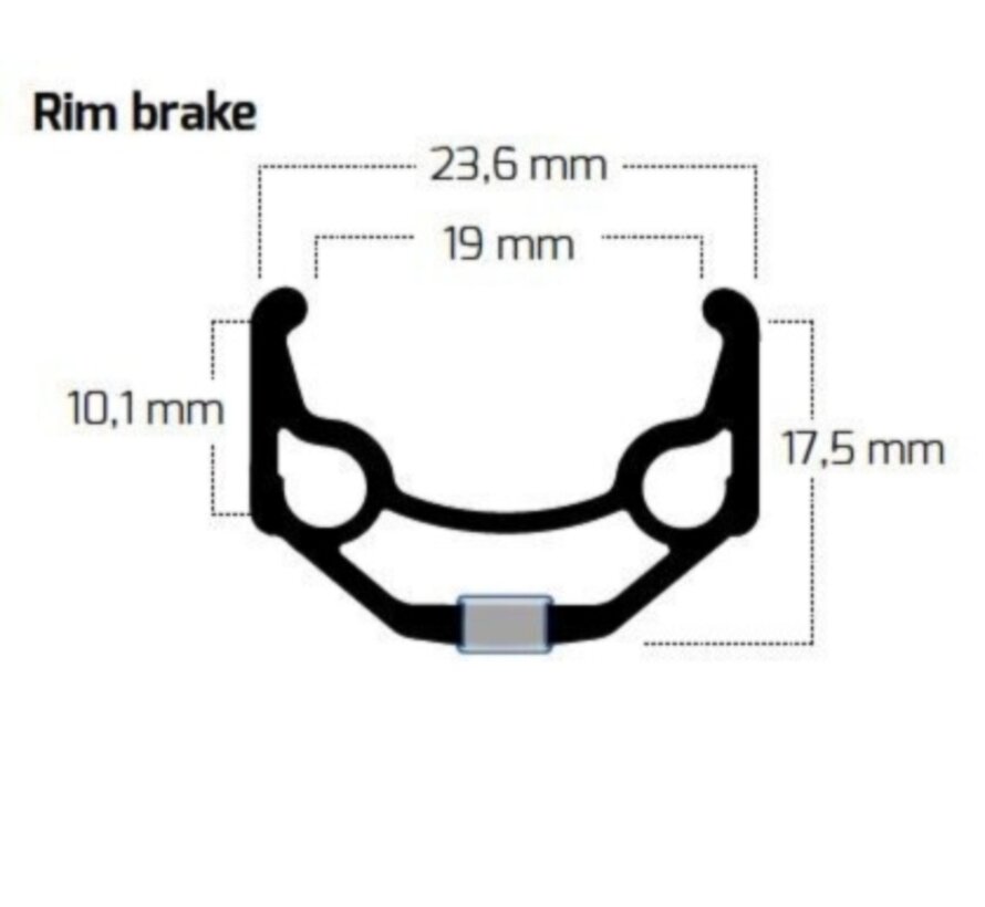 Velg Ryde 28 zac19r 36g/14 zwart
