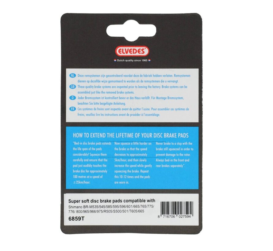 Schijfremblokken Elvedes soft shim