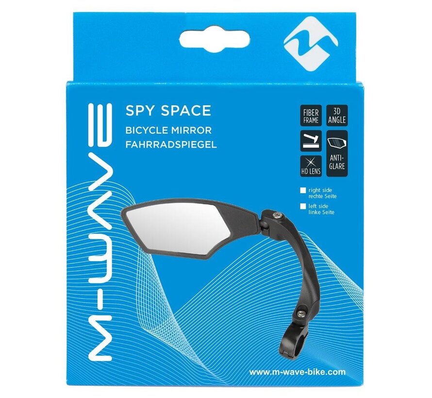 Spiegel M-Wave links zwart