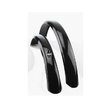 Spatbordset staal 24 zwart