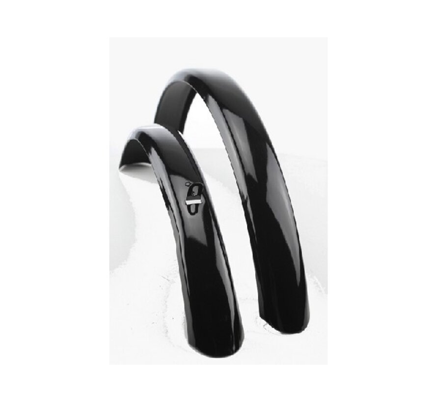 Spatbordset staal 24 zwart