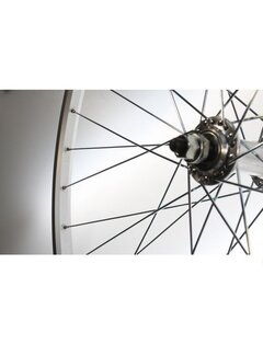 Voorwiel 20x1.75 alu zilver blank