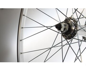 Voorwiel 20x1.75 alu zilver blank