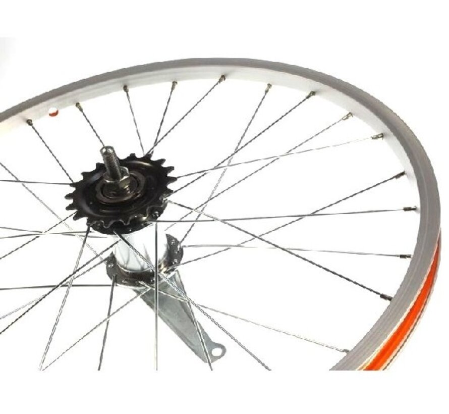 Achterwiel 20x1.75 remnaaf blank