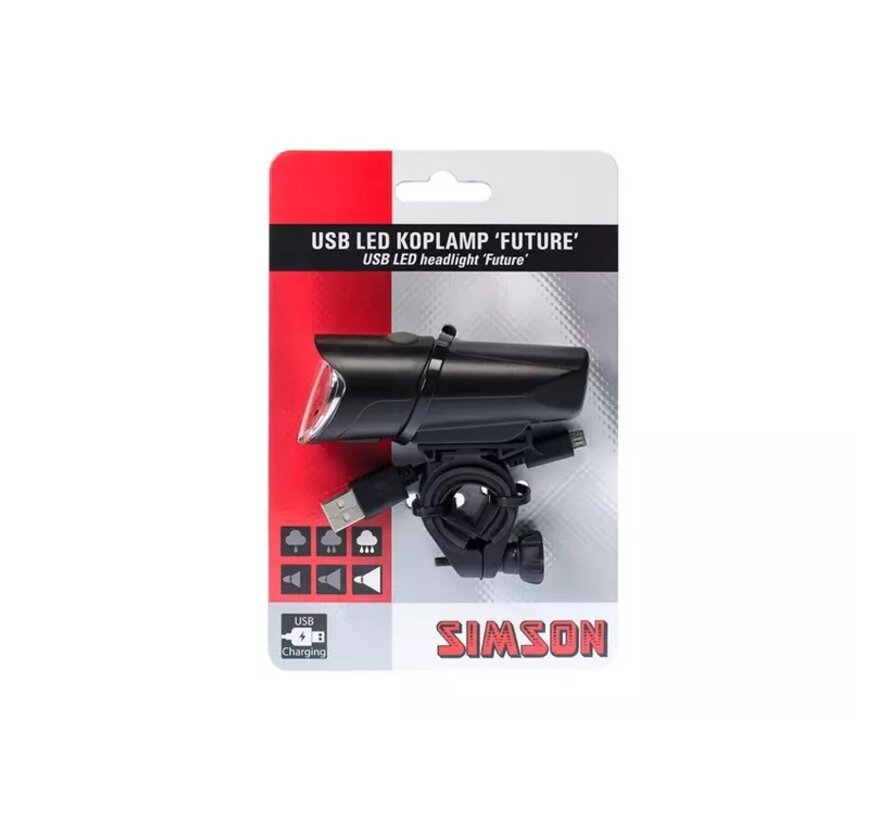 Koplamp Simson future usb 30 lux