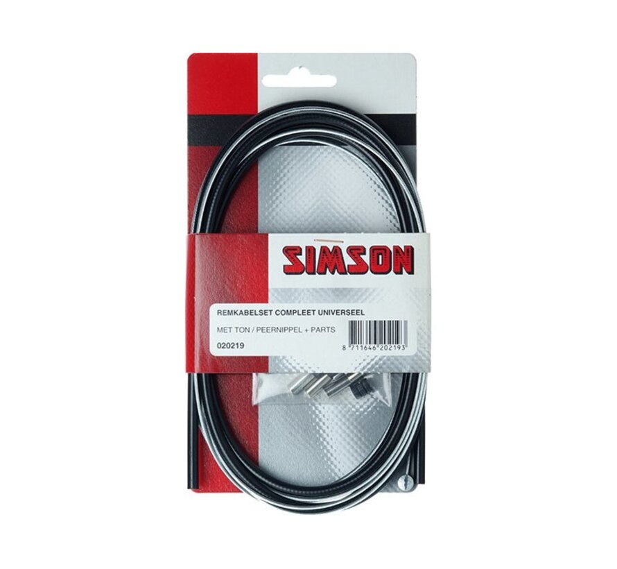 Remkabel Simson zwart compleet uni