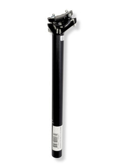 Zadelpen atb zwart 31.6 35cm alu