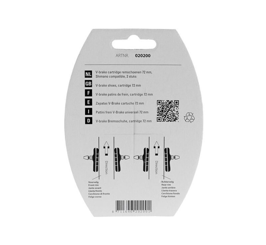 Remblokken Simson v-brake cardridge