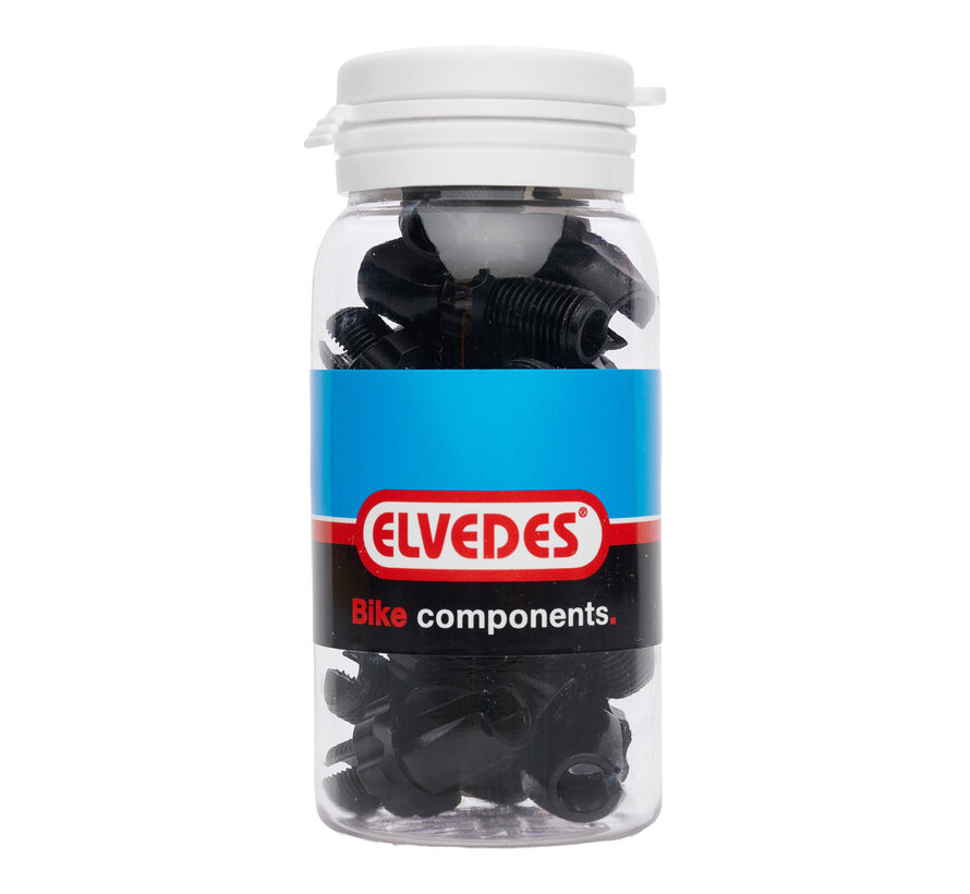 Kabelstelnippel Elvedes M10 zwart alu