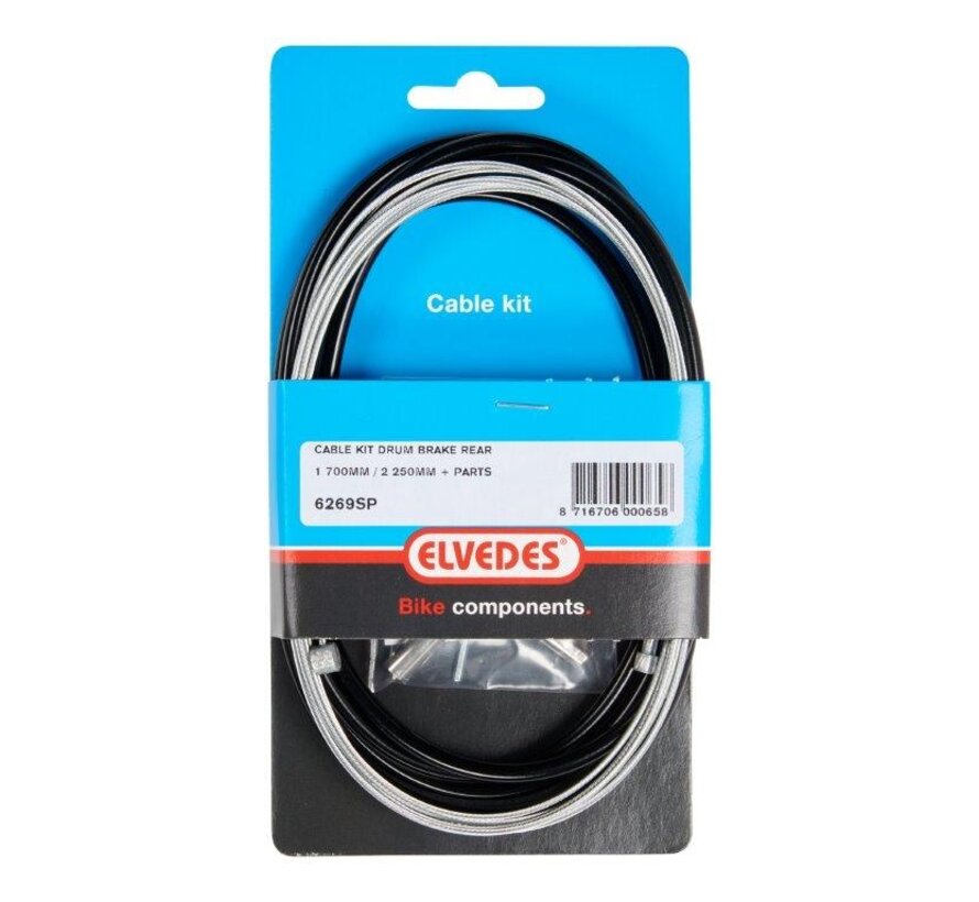 Kabel Elvedes cpl rem achter zwart