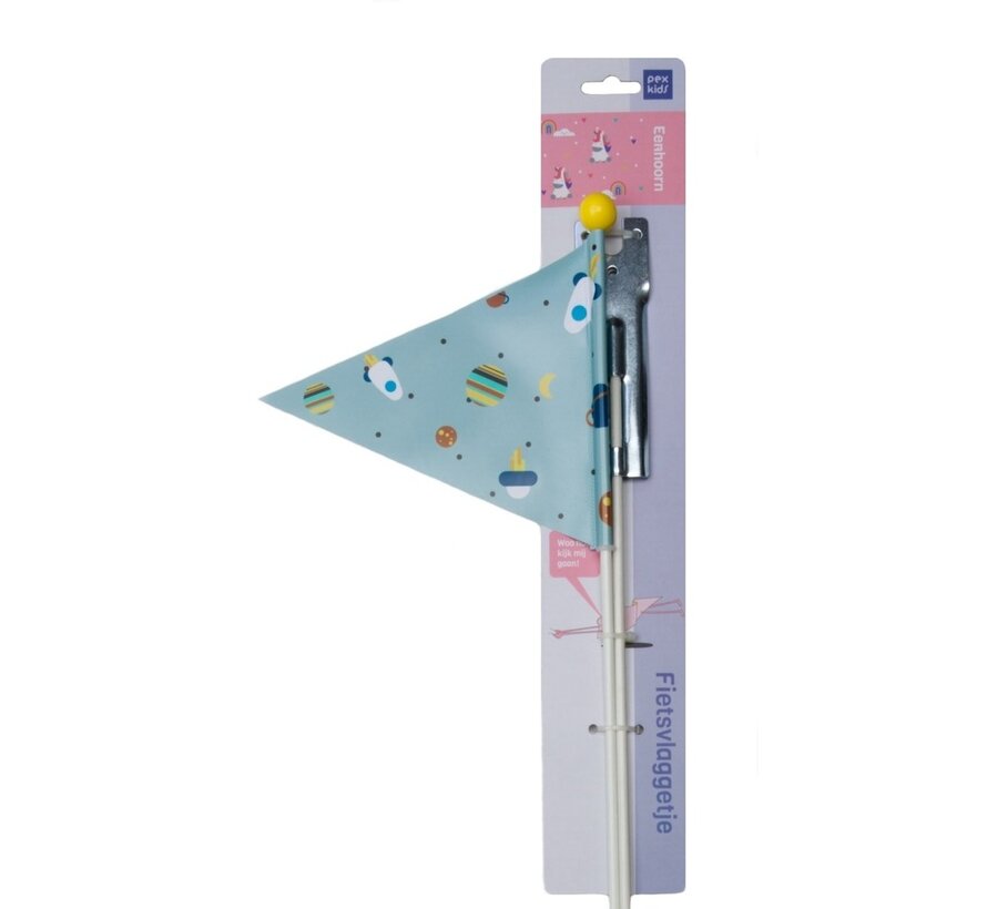 Vlag pexkids rocket blauw