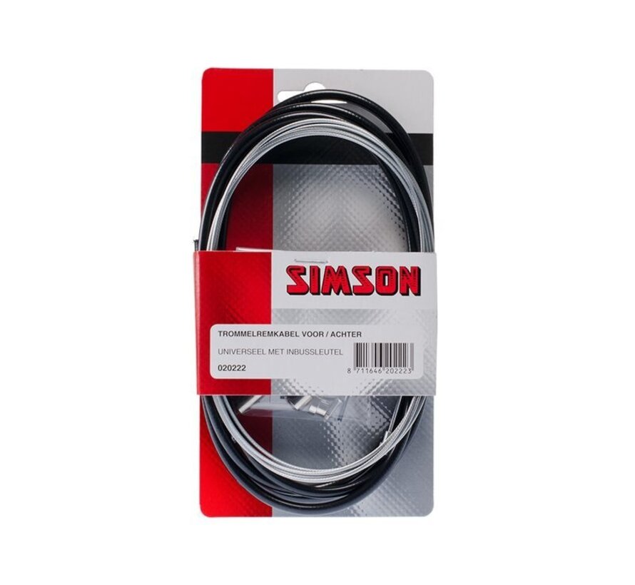 Trommelremkabelset Simson voor/achter