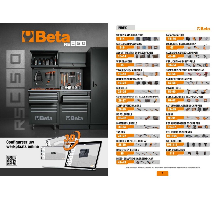 Catalogus Beta-Tools action