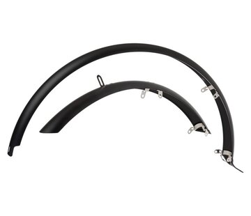 Spatbordset staal 28 matzwart