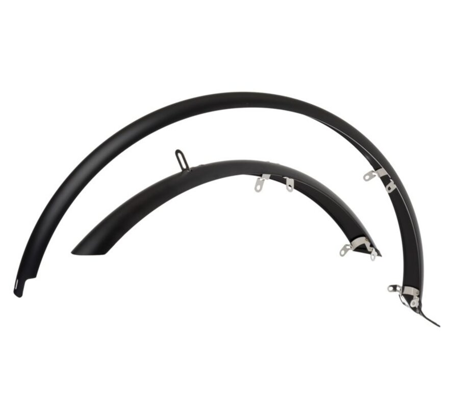 Spatbordset staal 28 matzwart