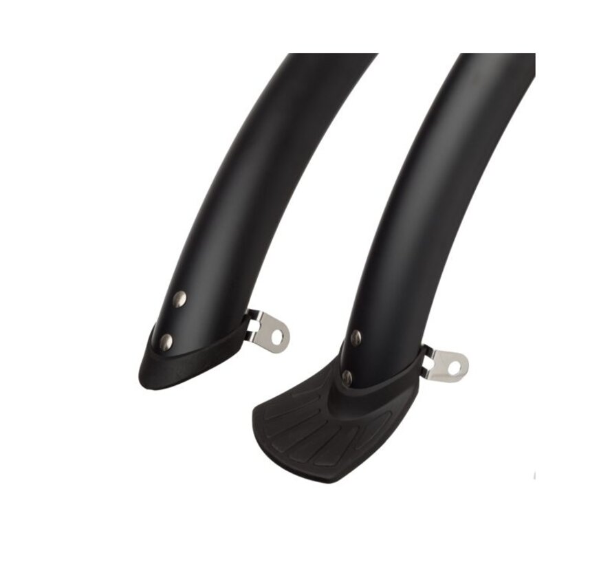 Spatbordset staal 28 matzwart