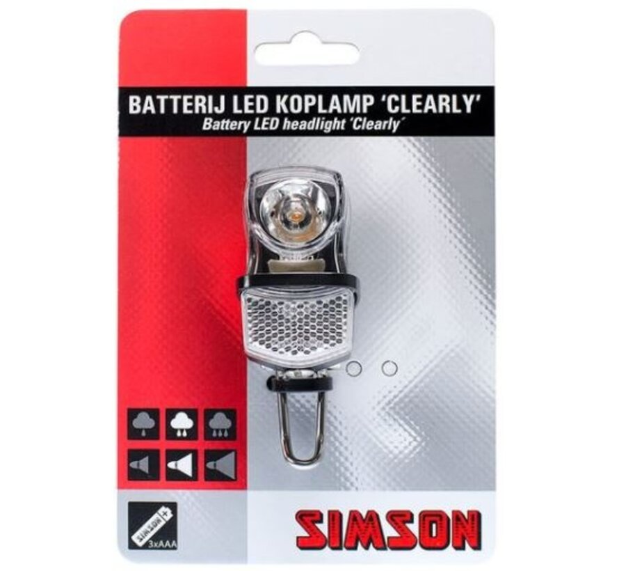 Koplamp Simson clearly 7 lux batterij