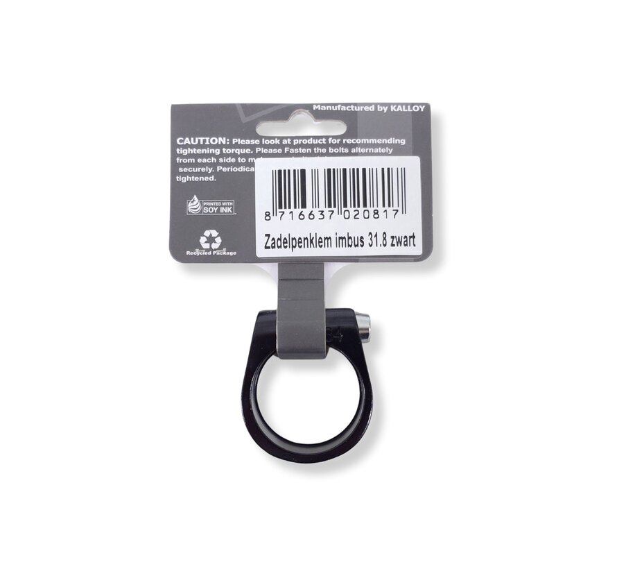 Zadelpenklem Xtrabike alu 31.8 zwart