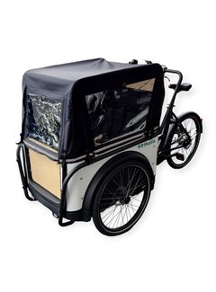 Bakfiets huif 3 wieler zwart