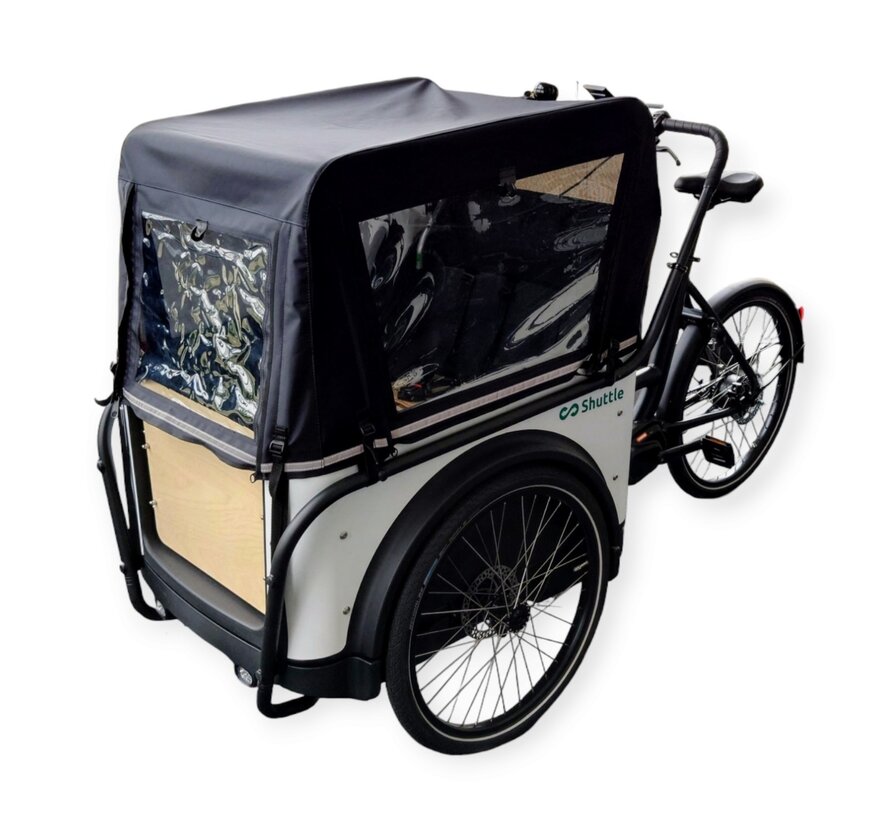 Bakfiets huif 3 wieler zwart