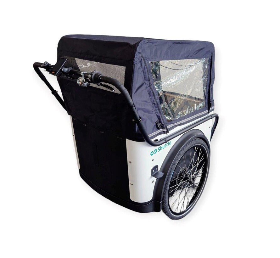 Bakfiets huif 3 wieler zwart