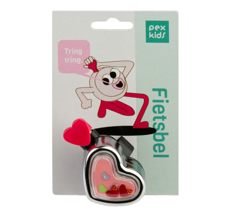 Bel Pexkids hartje chroom/roze