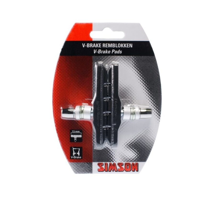Remblokken Simson v-brake 72 mm
